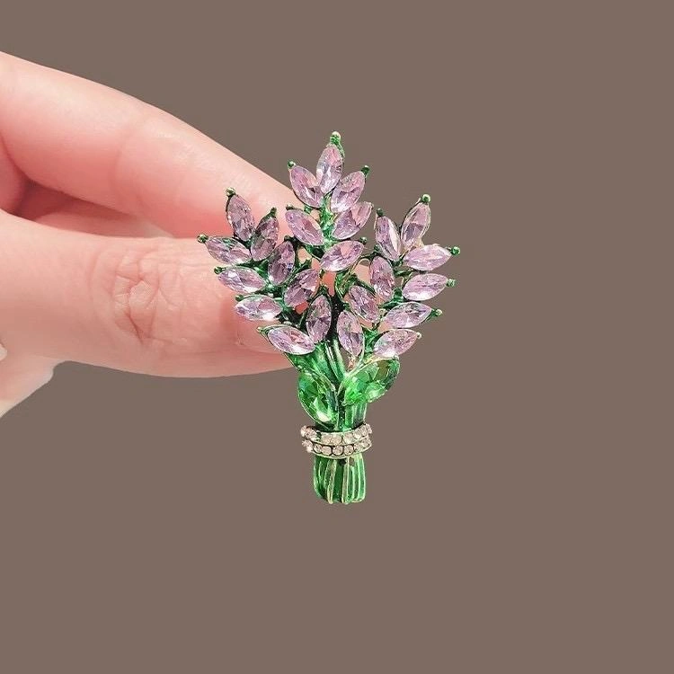 (Bebas beli 2 dapat bonus) B07 COD Bross Bunga lavender ungu mewat titanium wanita original elegan