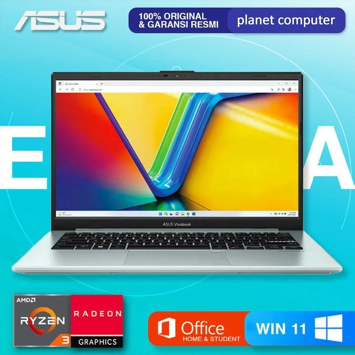ASUS VIVOBOOK GO 14 E1404FA Ryzen  3 7320U Ram 8GB 256GB/512GB Ssd WIN11+OHS+M365 14" FHD
