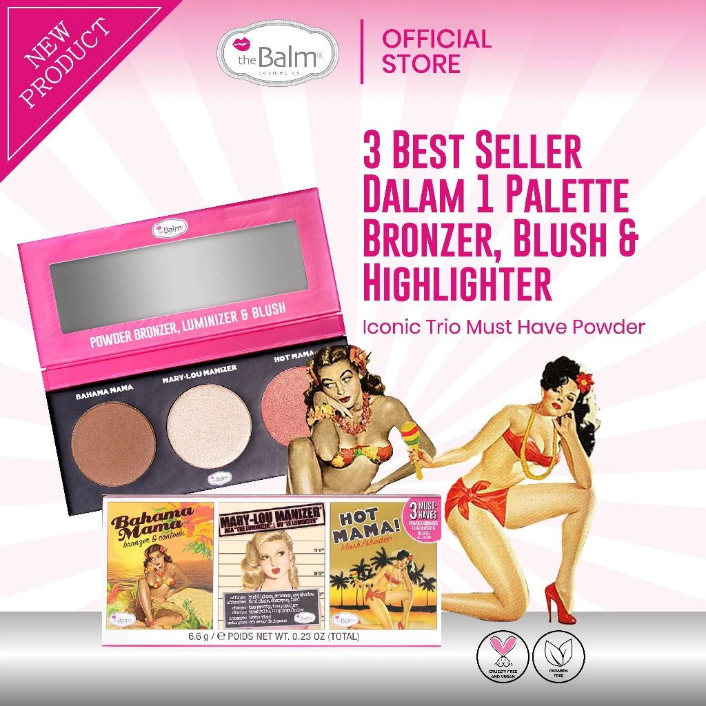 Iconic Trio Must Have Powder Bronzer Blush Highlighter Palette 3-in-1