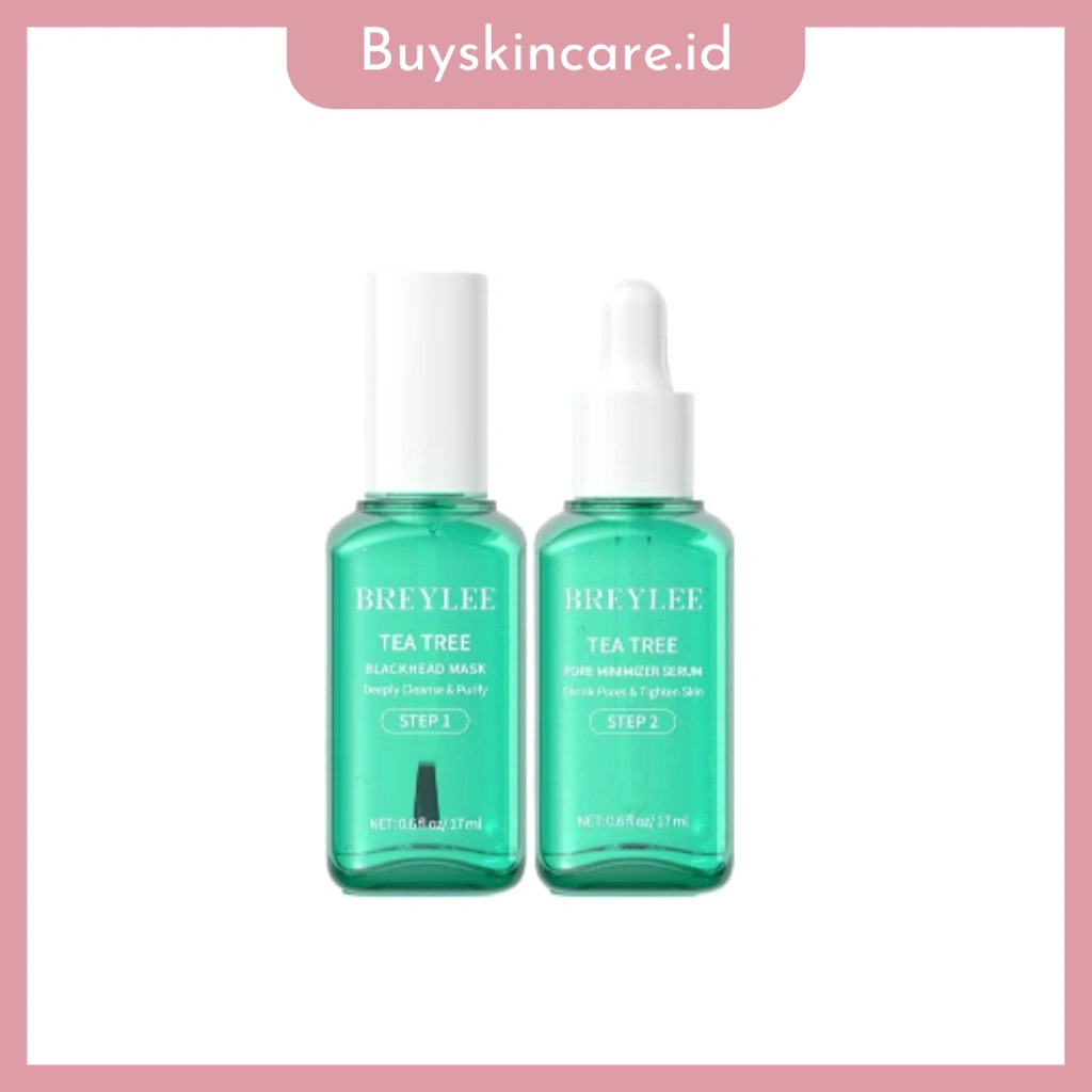 [BPOM] Breylee Step 1 Tea Tree Blackhead Mask & Step 2 Pore Minimizer Serum - Masker Komedo Hidung Pengangkat Komedo
