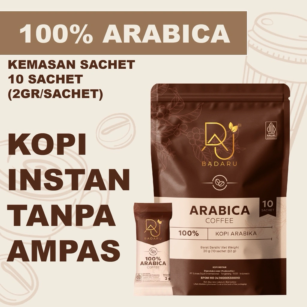KOPI BADARU isi 10 sachet KOPI ARABIKA ESPRESSO INSTAN TANPA AMPAS