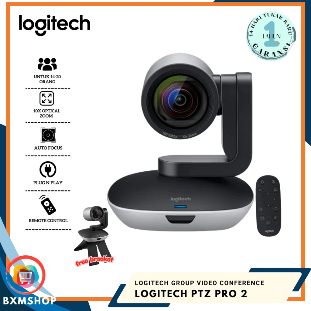 Logitech PTZ Pro 2 Camera Webcam Conference Streaming 10X Zoom Autofocus Full HD 1080p Garansi 1th