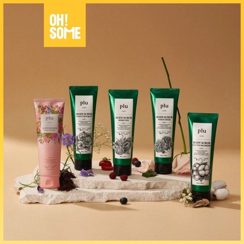 OHSOME PLU Body Scrub 200g – Lulur Badan Exfoliating Kulit Halus & Cerah