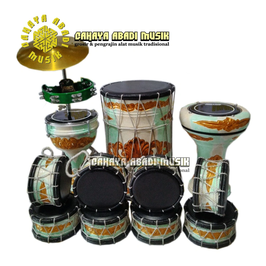 marawis 1 set  lengkap komplit 12 alat + 6 pcs tas polos batik ukir