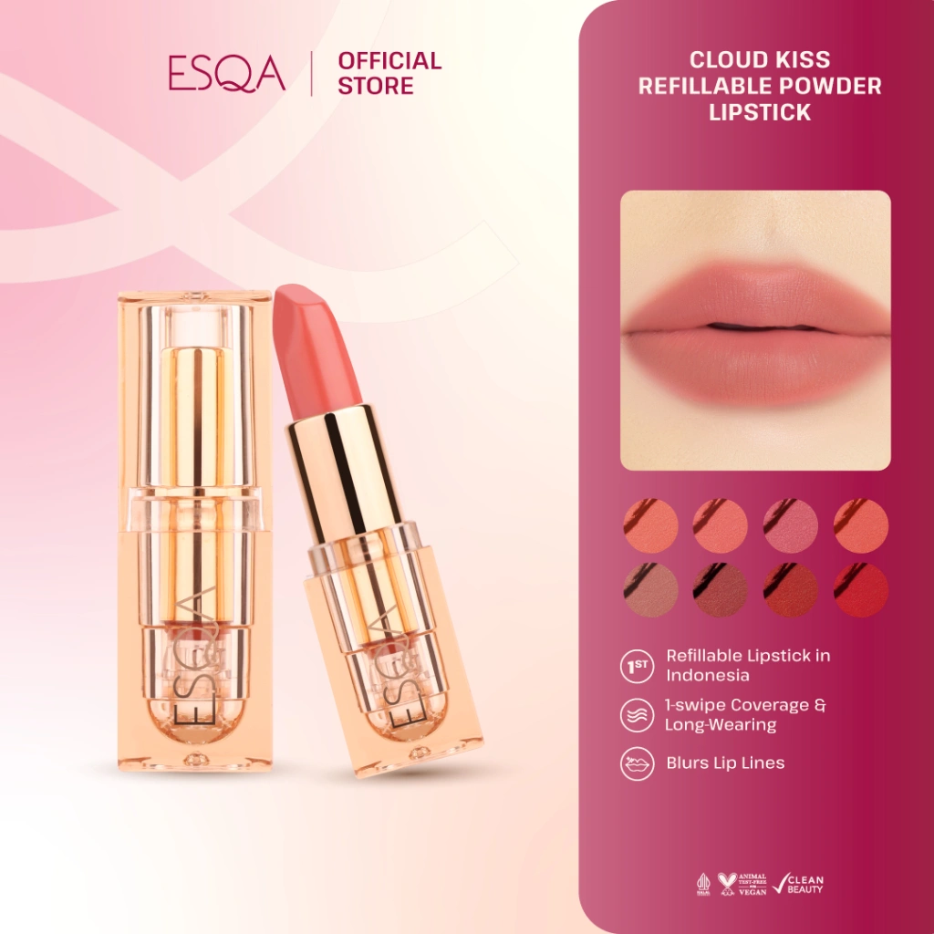 ESQA Cloud Kiss Refillable Powder Lipstick