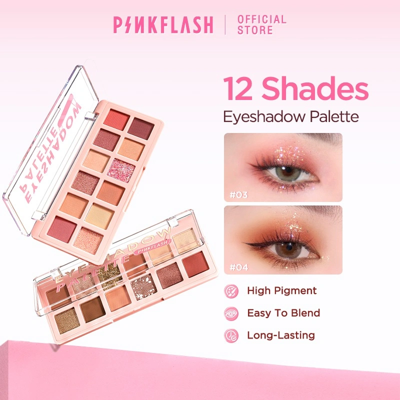 PINKFLASH 12 shades Eyeshadow Palette High Pigment Long-lasting
