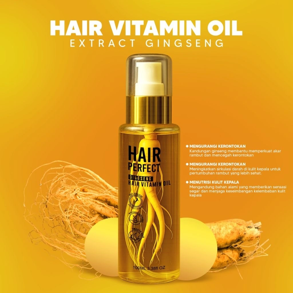 HAIR PERFECT SERUM VITAMIN RAMBUT EXTRACT GINSENG 100ML MEMPERKUAT AKAR RAMBUT MENCEGAH RAMBUT RONTOK KEMASAN 100ML PREMIUM