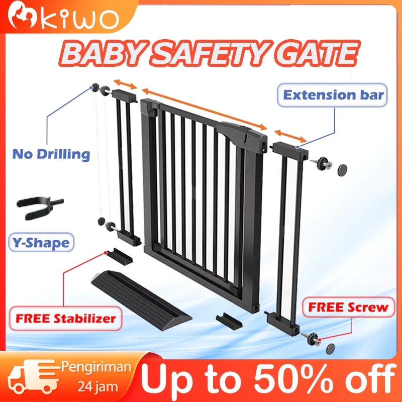 Baby Safety Gate Pagar Pengaman Bayi Pagar Pintu Bayi Untuk pintu serta tangga kamar mandi dan dapur Mudah Dipasang Tanpa Bor Kuat dan Aman Buka 2 Arah