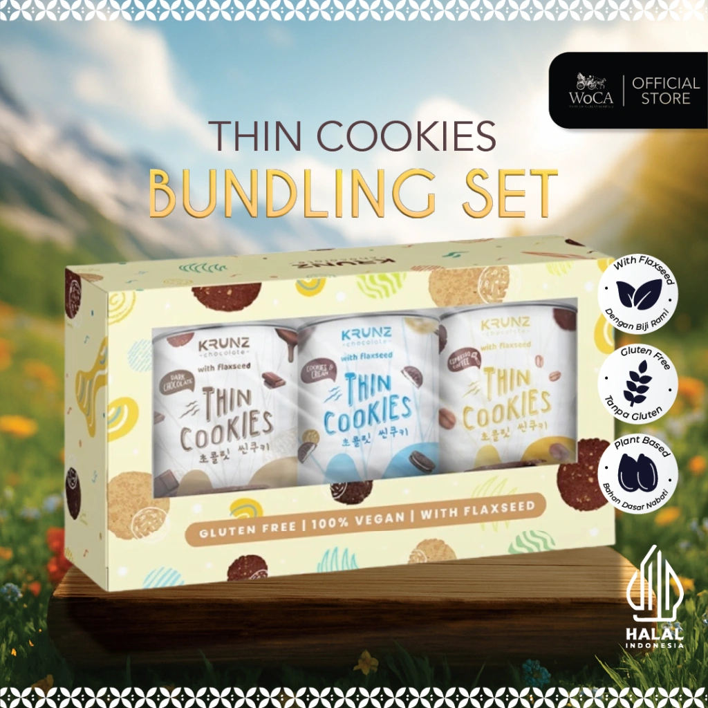 WoCA Krunz Thin Cookies Paket Bundling 3 Varian Rasa