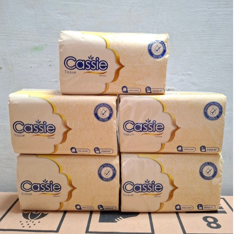 | 5 PACK | Tisu Tissue Cassie 200ply Brown Facial Soft ORGANIC 2ply Original Clean