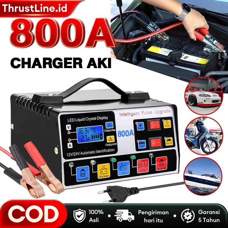 ThrustLine Charger Aki Otomatis Smart Intelligent Auto Repair Mobil Pengisi daya 800A/ 800A PRO/800Apro max
