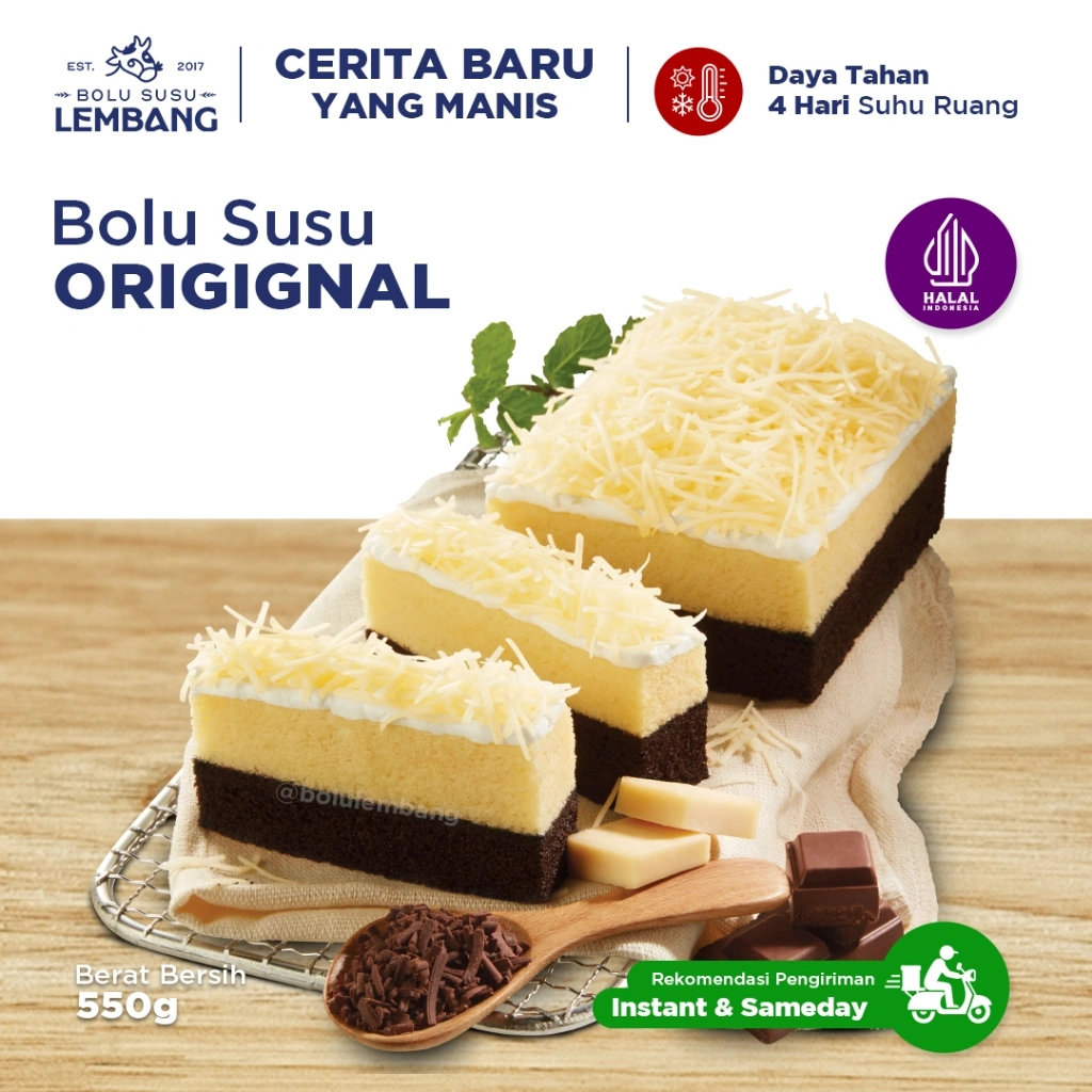 Bolu Susu Lembang Original - Reguler Pack (550gr) - Oleh-oleh Khas Bandung