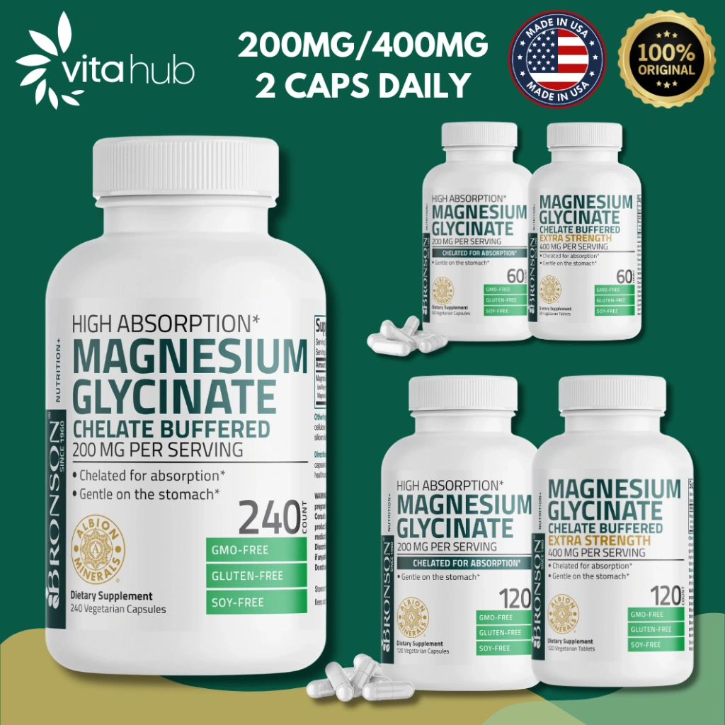 BRONSON - Magnesium Glycinate 200MG / Extra Strength 400MG