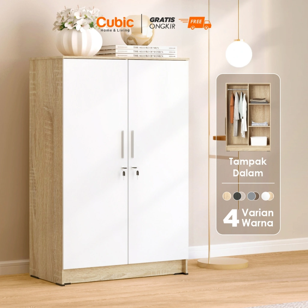 Cubic Lemari Pakaian Anak Minimalis / Almari 2 Pintu - LUNA BL 121