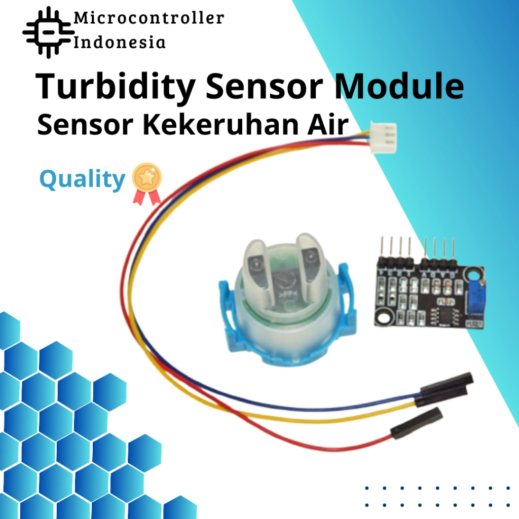 Turbidity Sensor Module Sensor Kekeruhan Air Sensor Kejernihann Air Water Quality untuk Arduino & Mikrokontroler ESP32 ESP8266 RasberyPI STM32