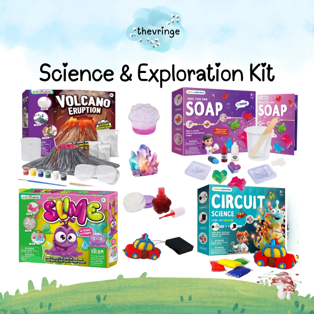 Sciencexplore STEM Science Experiment Kit Hand On Educational Mainan STEM anak eksperimen Slime Making Soap Bath Bombs Circuit Kado Anak Laki Perempuan