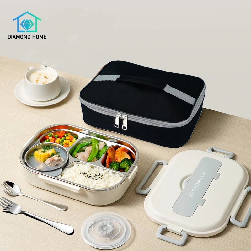 【Diamond home】 Kotak Makan 5 Grid 1500ml 304 Stainless steel lunch box tumpah free sendok garpu kotak bekal