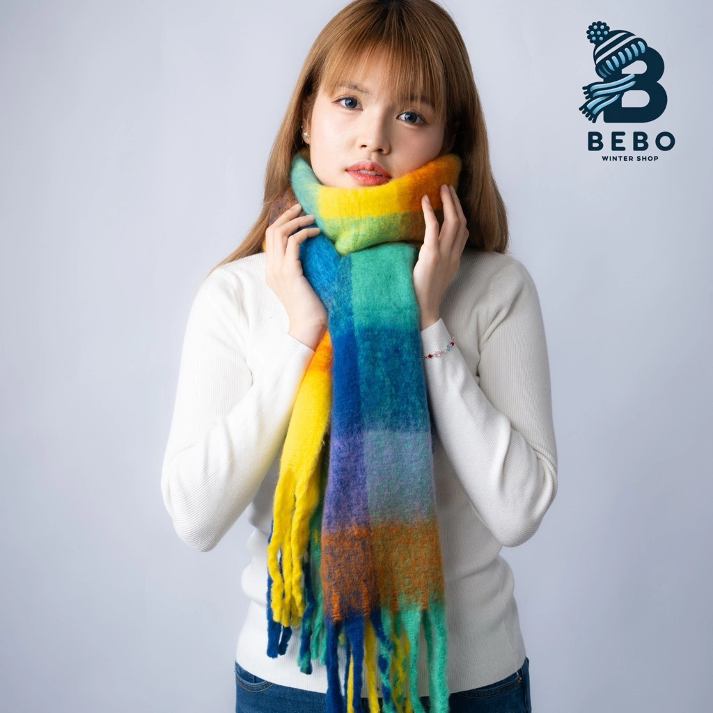 Winter Pashmina Shawl Scarf Syal Panjang Hangat dengan Tassle untuk Winter