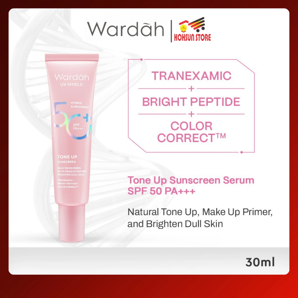 WARDAH UV Shield Sunscreen Serum SPF50+ PA++++ 30ml - Tone Up Sunscreen | Physical Sunscreen