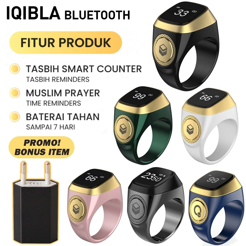 iQibla Zikr Smart Ring Lite Cincin Tasbih Digital Original Bluetooth LED Display Waterproof