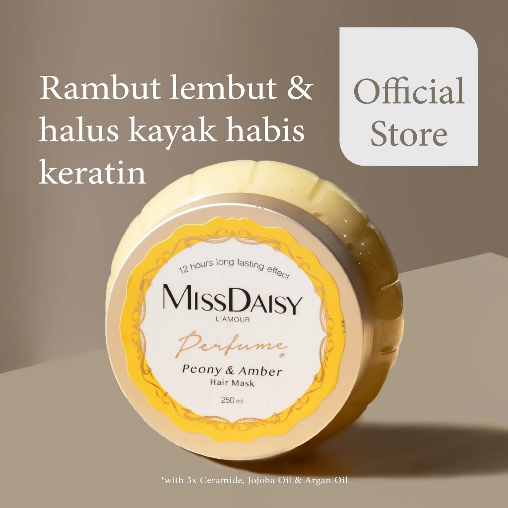 Miss Daisy French Perfume Hair Mask | Peony & Amber | Hairmask Rambut Halus Mengkilap | Wangi Tahan Lama | Hit Protection Hair Mask | BPOM