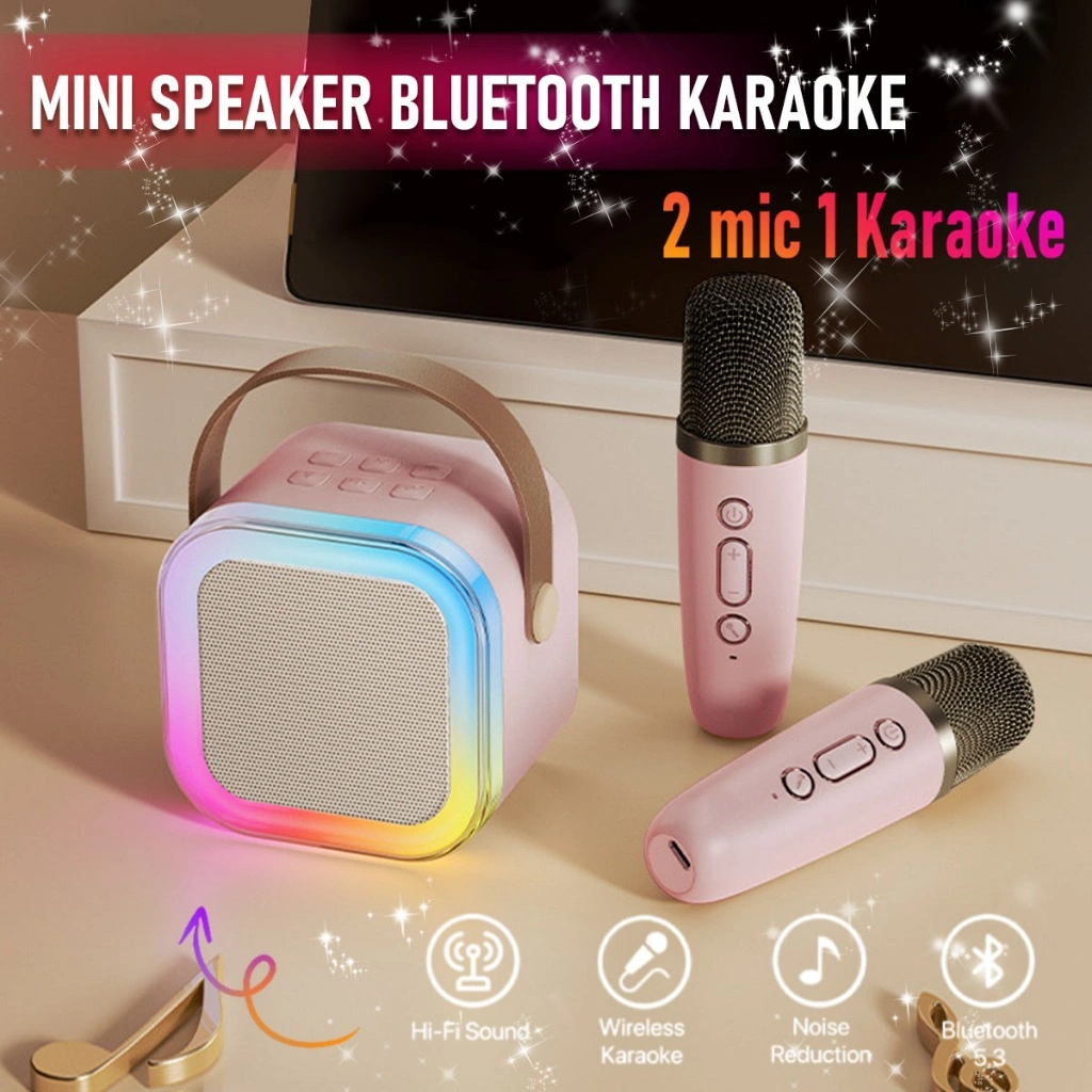 {COD}Speaker Bluetooth Karaoke/Mini Speaker Karaoke Bluetooth/mini speaker bluetooth karaoke set/2 mic 1 Karaoke/Bluetooth 5.3 Mini Speaker Karaoke bluetooth