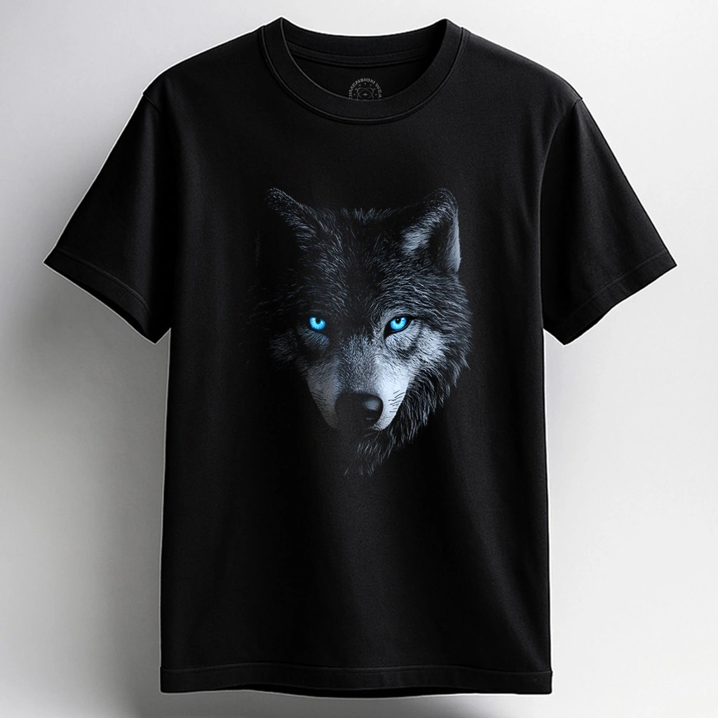 3DimensionWear - Kaos Distro Premium Original 3D Blue Eyed Arctic Wolf - DT2167