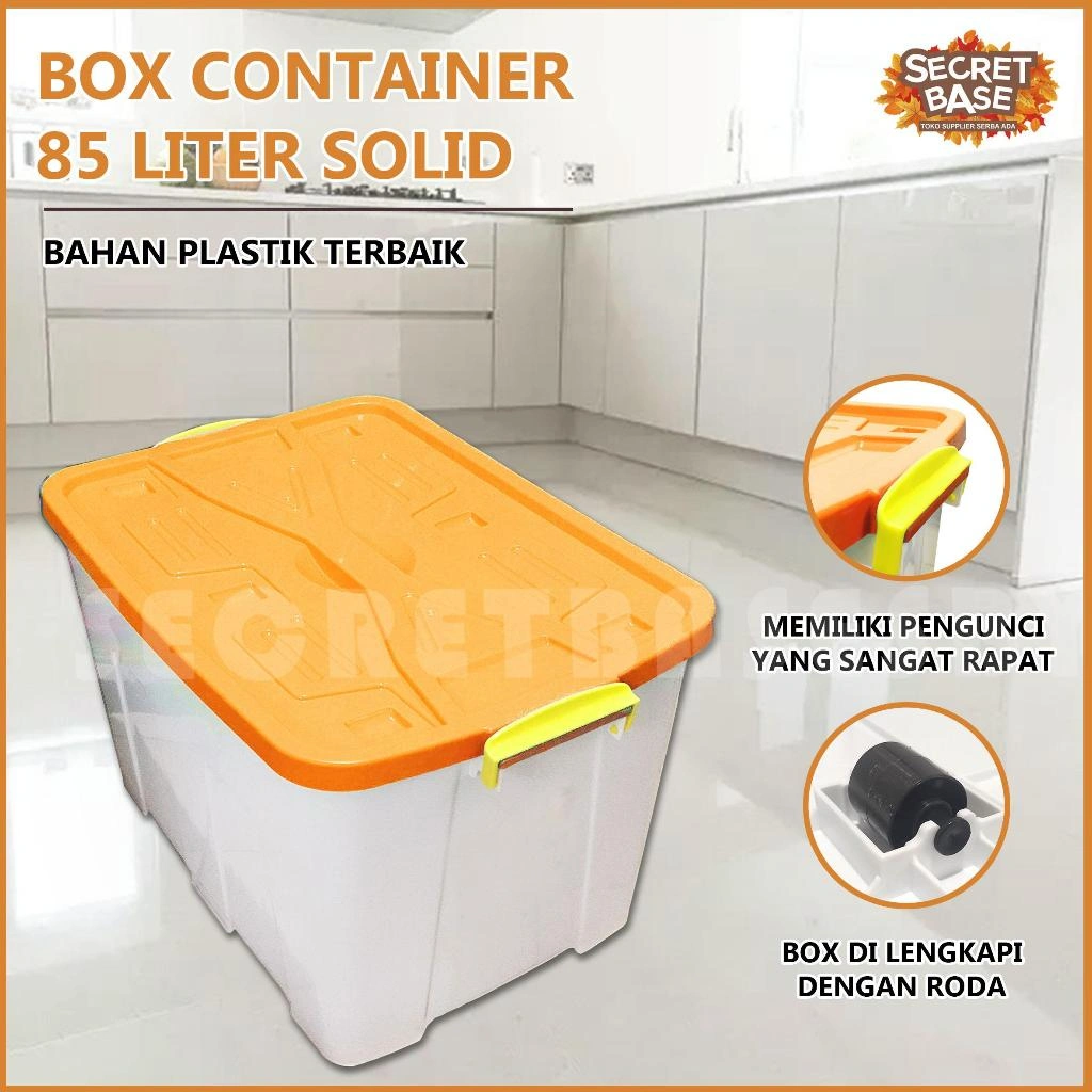 BOX CONTAINER 85 LITER + RODA - Kontainer Box Plastik / Container Box