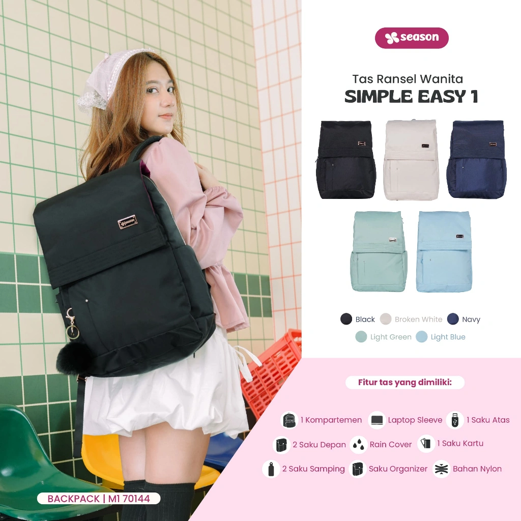 Tas Ransel Sekolah Wanita Season Simple Easy 1