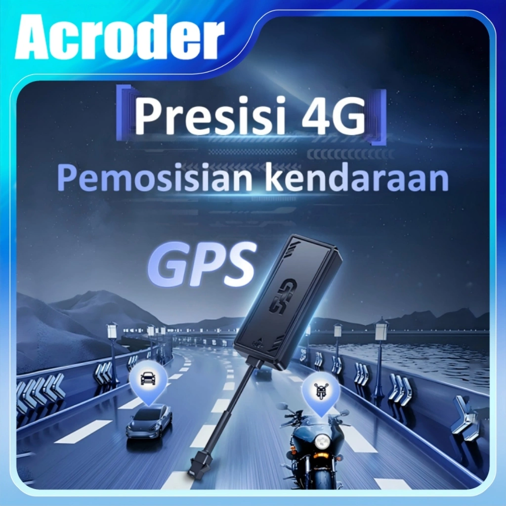 Acroder GPS Tracker Mobil 4G Kontrol Aplikasi Untuk Mematikan Mesin Alarm Pembongkaran PG07/PG08