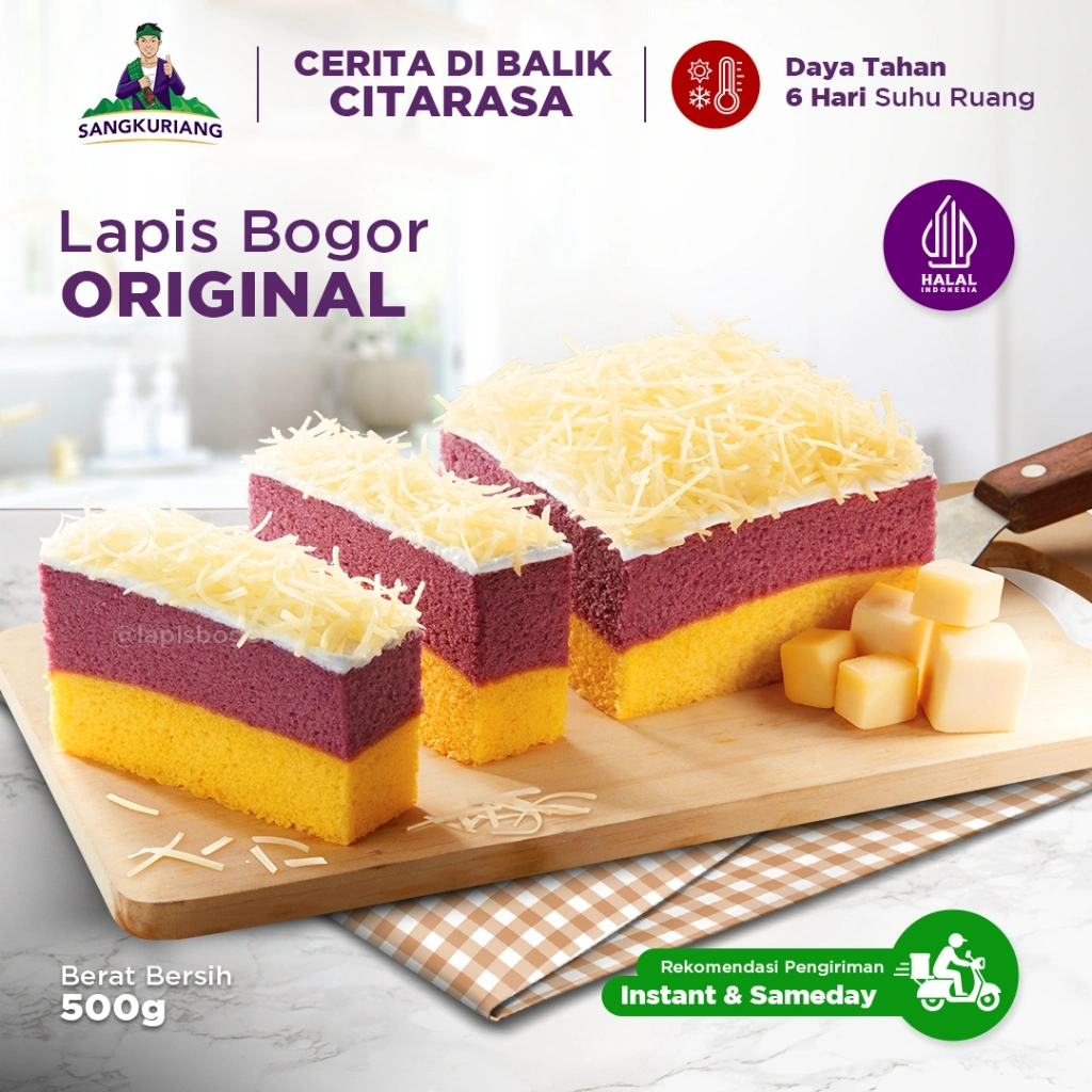 Lapis Bogor Sangkuriang Original - Reguler Pack (500gr) - Oleh-oleh Khas Bogor