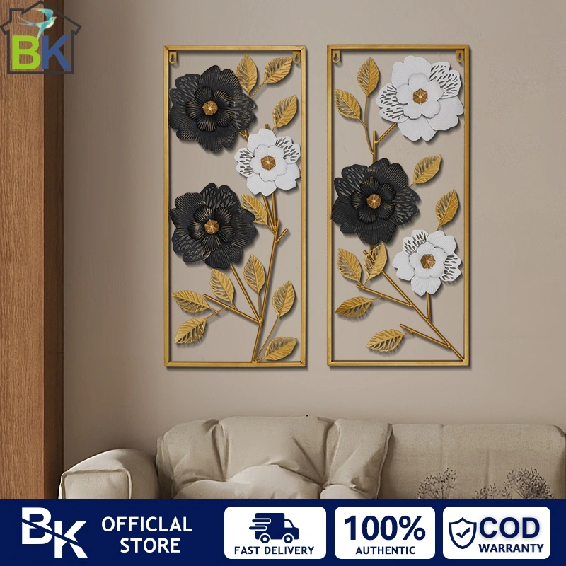 70*30Cm Hiasan Dinding Aesthetic Kerajinan Besi Hiasan Wall Decor Nordic Gold Bunga Hiasan Dinding Frame Metal