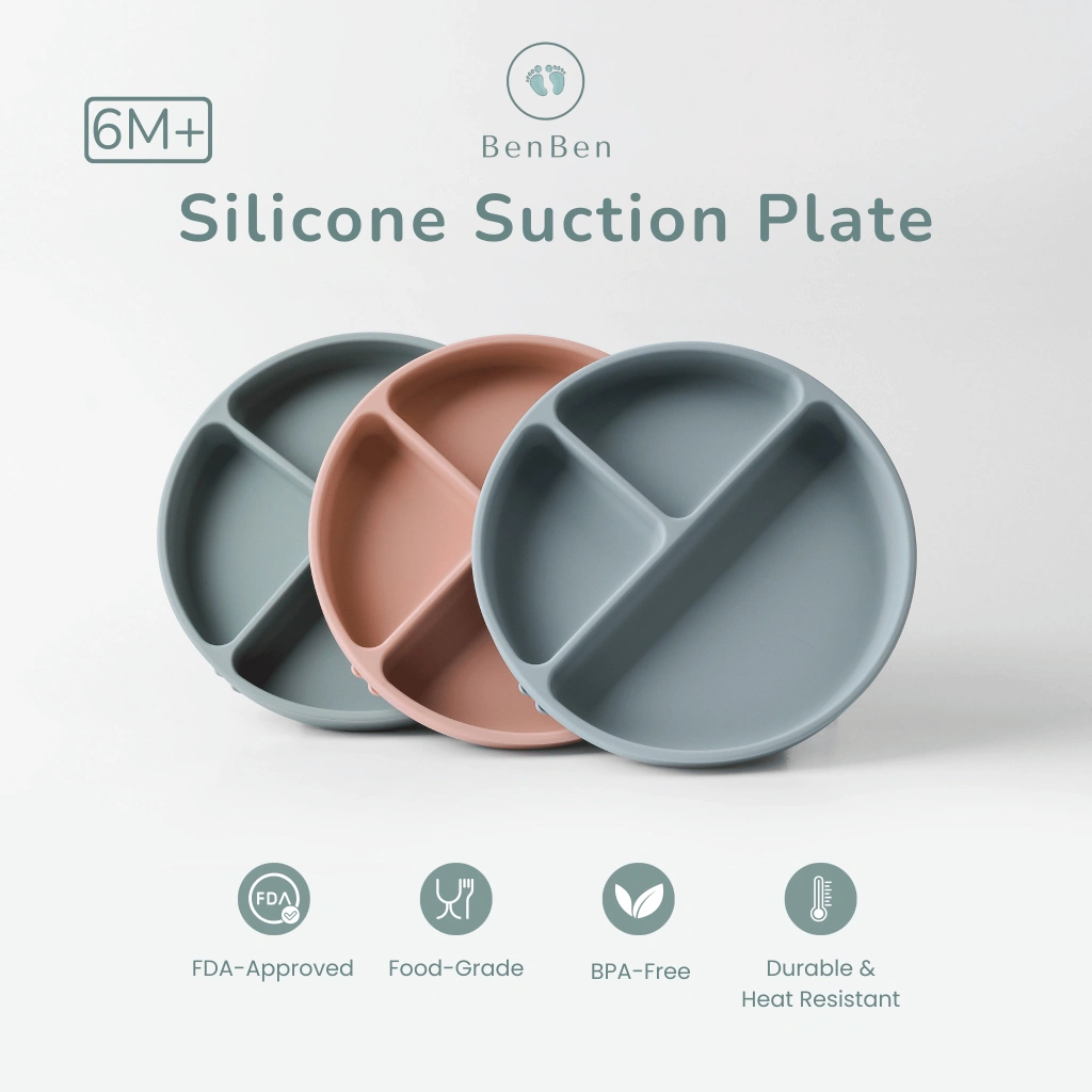 BenBen Premium Series – Silicone Suction Plate | Piring Makan Anak Silikon Anti Slip