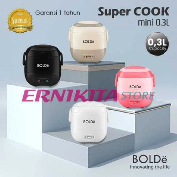 BOLDe SUPER COOK MINI 0.3L Rice Cooker Portable Anti Lengket BPA Free Cocok MPASI Anak Kos Kantor