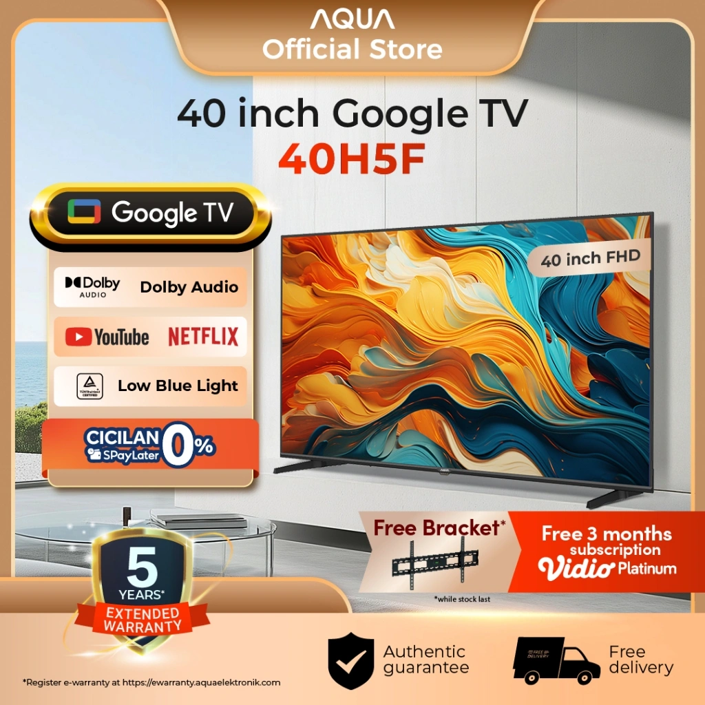 AQUA Elektronik TV 40H5F - FHD-HDR 10-Dolby Audio- Google TV - Google Play/Netflix/YouTube/Disney+Hotstar - Smart TV