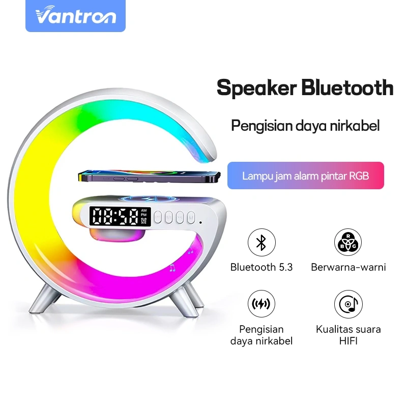 COD Speaker Bluetooth Super Bass G63/G600 With Wireless Charging Smart RGB Speaker 3W Lampu Tidur Alarm
