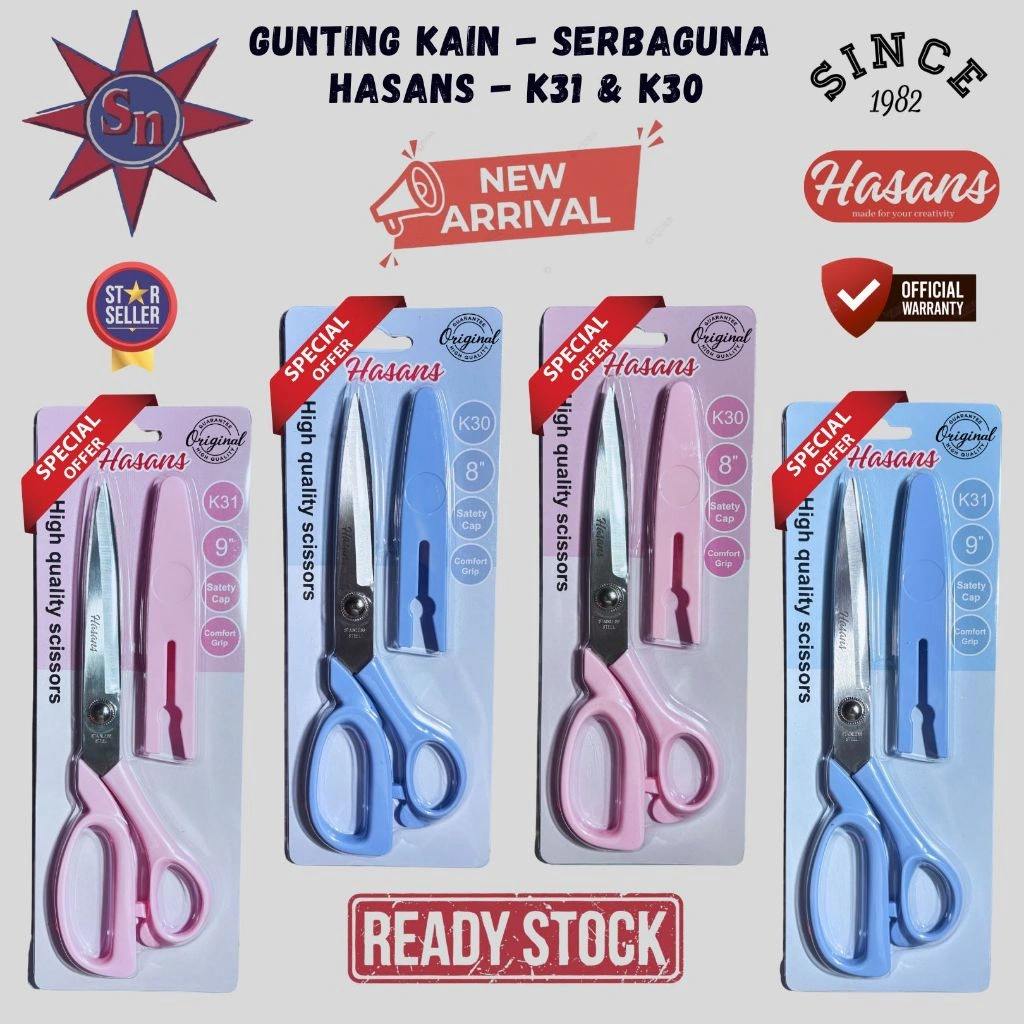 Gunting Kain - Serbaguna Hasans K31 & K30 – Super Tajam, Awet, dan 100% Original