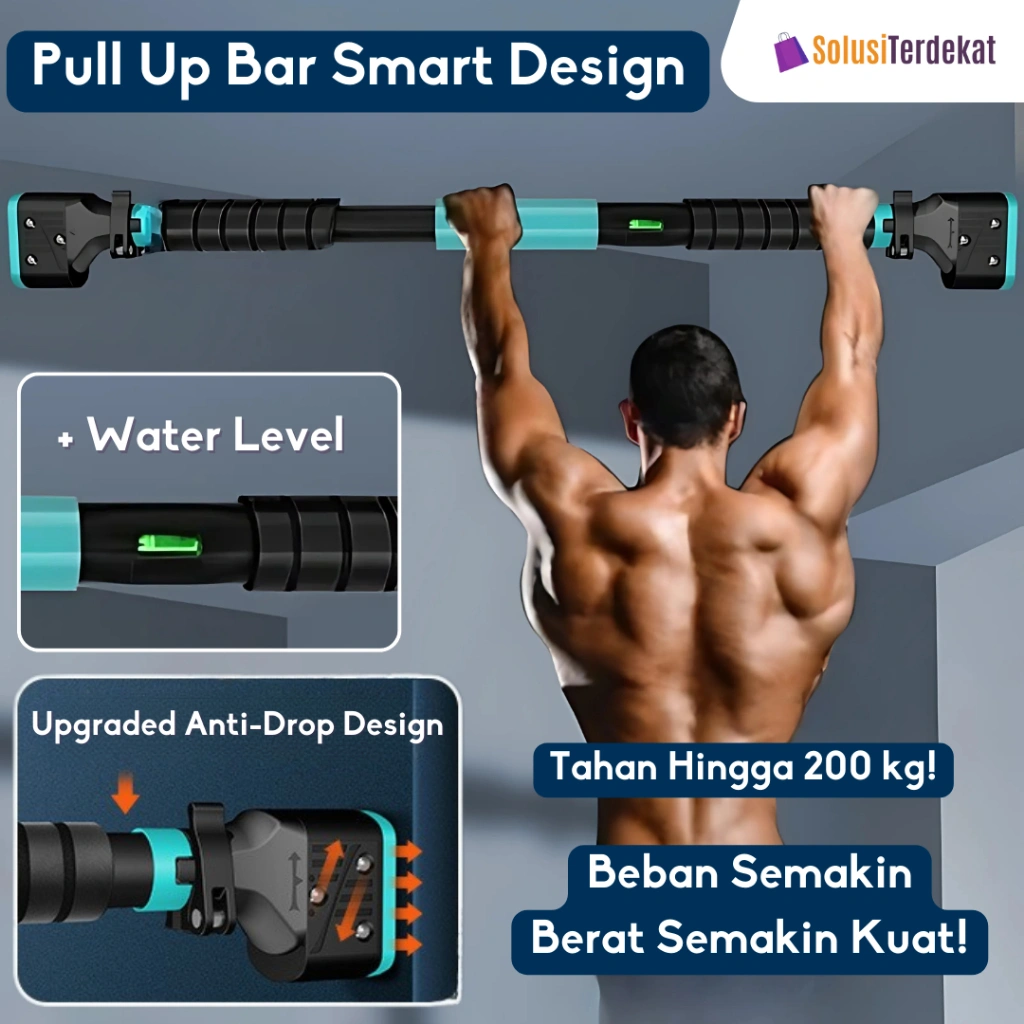 Premium Pull Up Bar Tiang Pull Up Adjustable Alat Fitness Alat Gym Workout