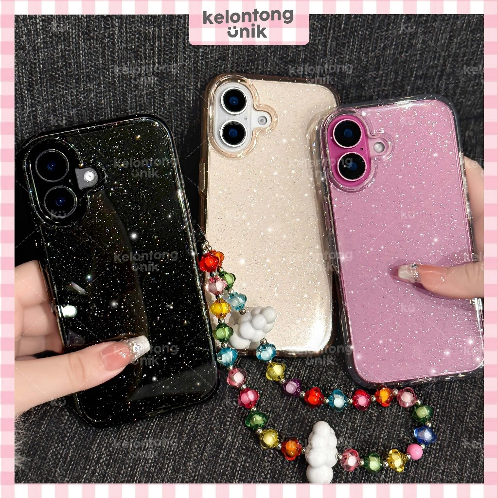 KELONTONG UNIK | Blink Blink Glittery Stardust Acrylic Case - Hardcase/ Casing HP for iPhone 7+ 8+ X XS XR XSMAX 11 12 13 14 15 16 17 MINI PRO PROMAX PLUS ,CIGD