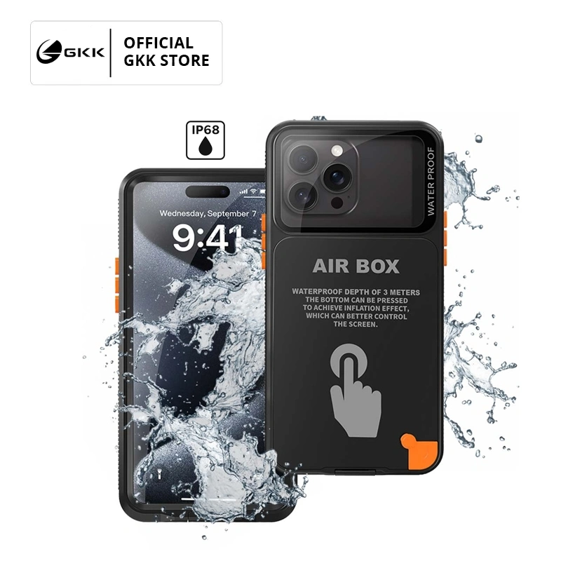 GKK Waterproof Case iPhone 11 12 13 14 15 16 Pro Max IP68 Tahan Air Casing Full Protection Airbox 3 Meter Resistant