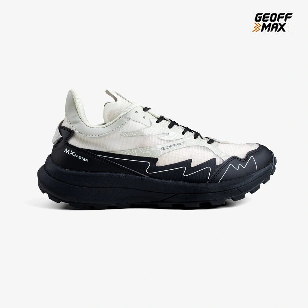 Geoff Max MX Faster Warm Grey Black Trail Running Shoes | Sepatu Sneakers Hiking Outdoor Pria Wanita Unisex