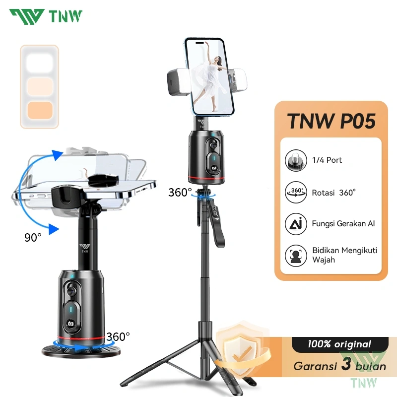 TNW P05 Face Tracking Gimbal Bluetooth Gimbal Stabilizer 360° Rotation Multi-functional Selfie Stick Tripod Tracking Gimbal Stabilizer Bluetooth Remote Selfie Stick