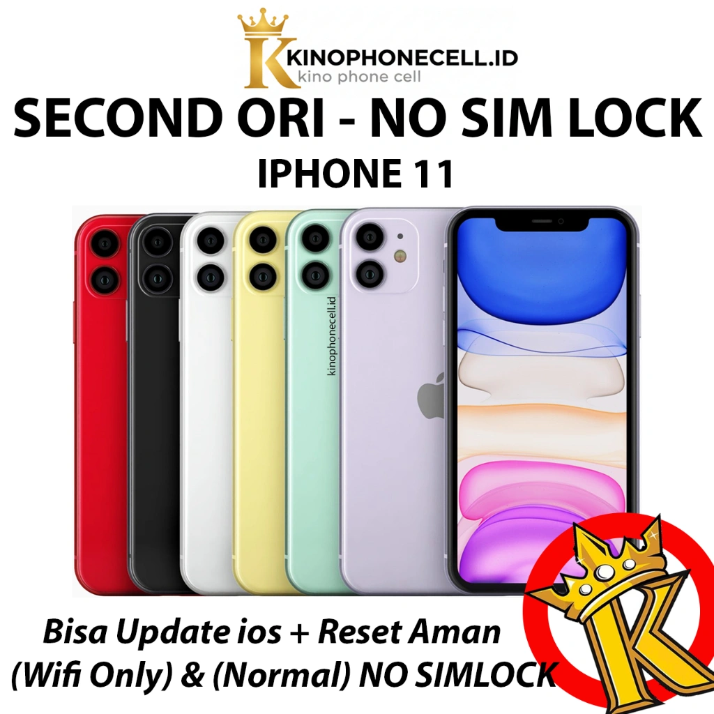 IP 11 256GB 128GB 64GB Second inter Normal Bekas kinophonecell Like New