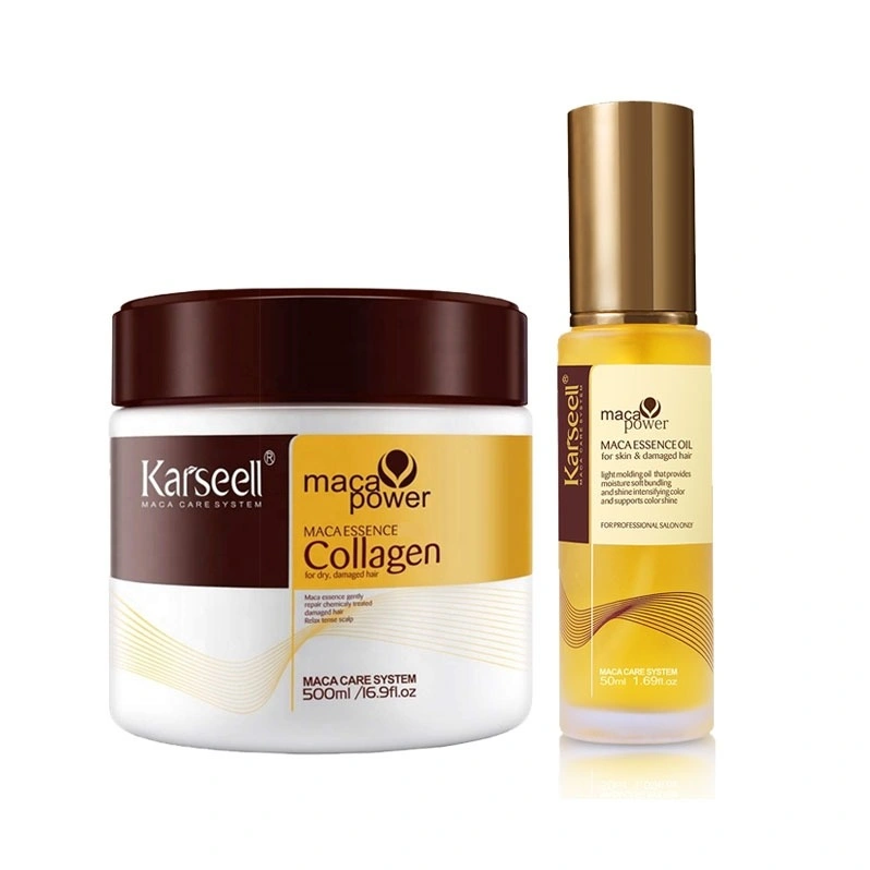 KARSEELL | Collagen Hair Mask + Argan Hair Serum [Bundle 2in1] – Perawatan Intensif untuk Membantu Rambut Tampak Lebih Halus, Kuat & Berkilau