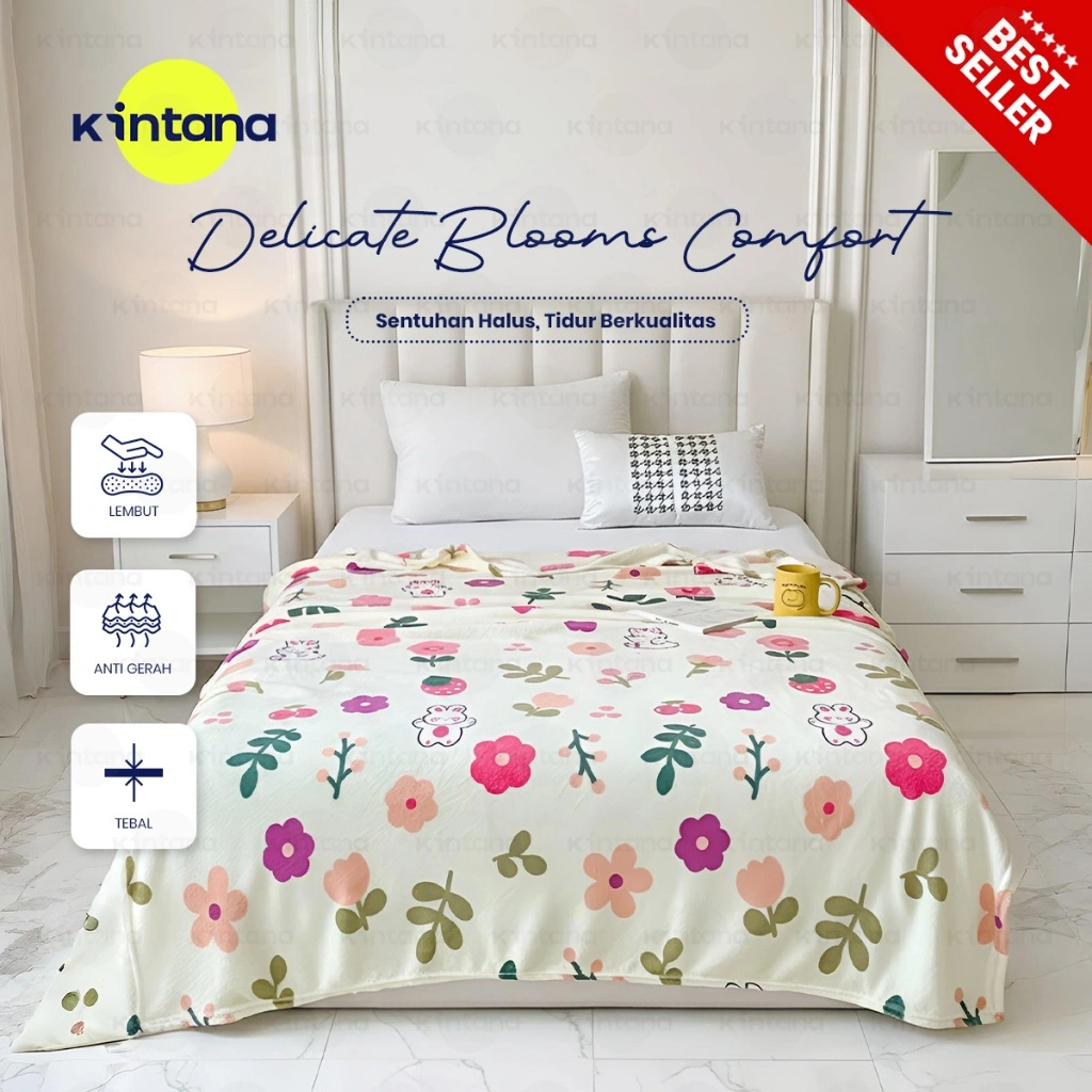 Kintana Selimut Bulu Halus & Lembut Ukuran 140x200cm Selimut Anak Dewasa Motif Lucu Slimut Bulu
