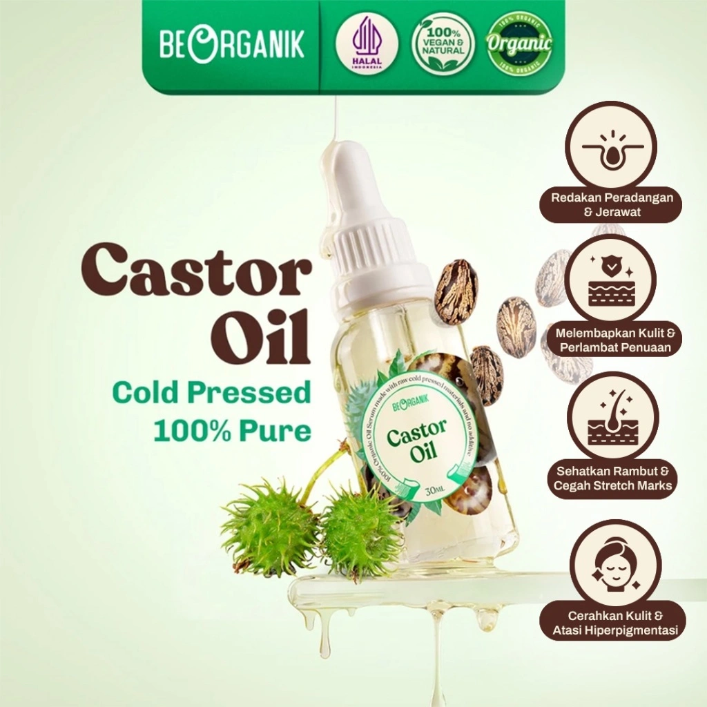 BEORGANIK CASTOR OIL - COLD PRESSED 100% PURE - 30ML