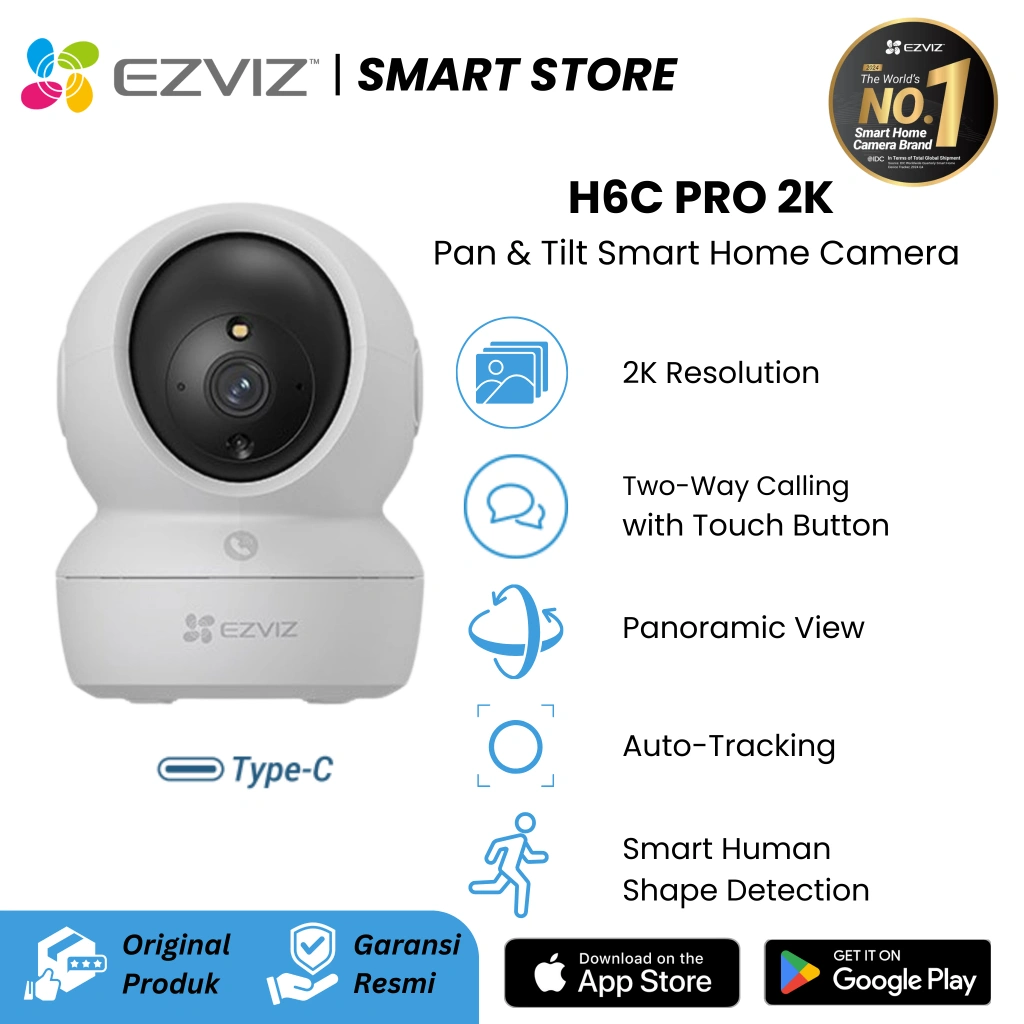 EZVIZ CCTV H6C PRO 3MP PAN & TILT SMART HOME CAMERA INDOOR