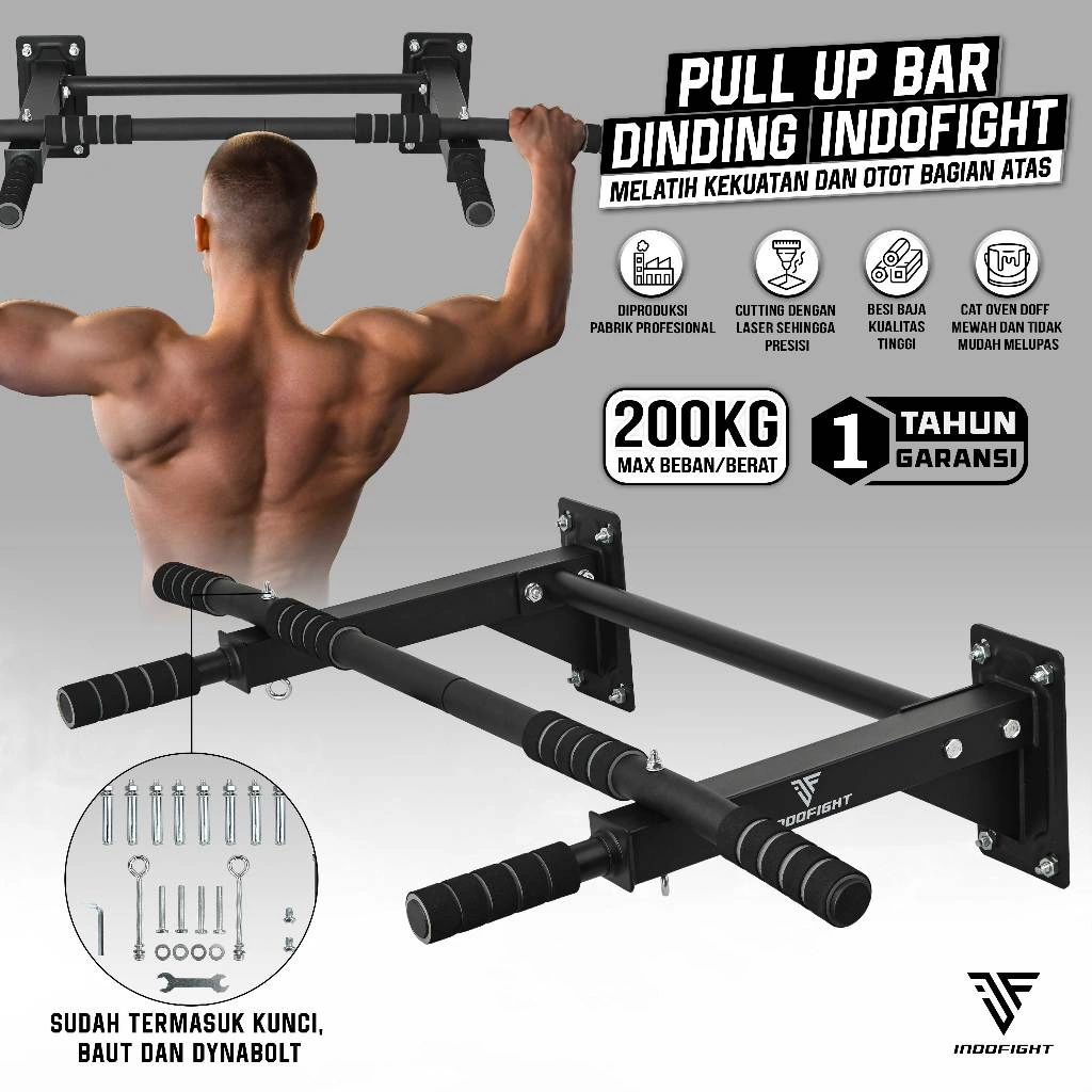Pull Up Bar Dinding Indofight Chin Up Bar Tiang Gantungan Besi Alat Pull Up Di Rumah