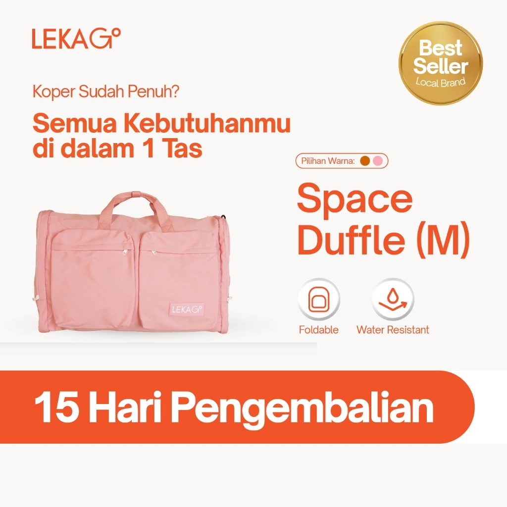 LEKA Go! - Space Duffle Bag (SIZE M) - Tas Travel Besar Lipat