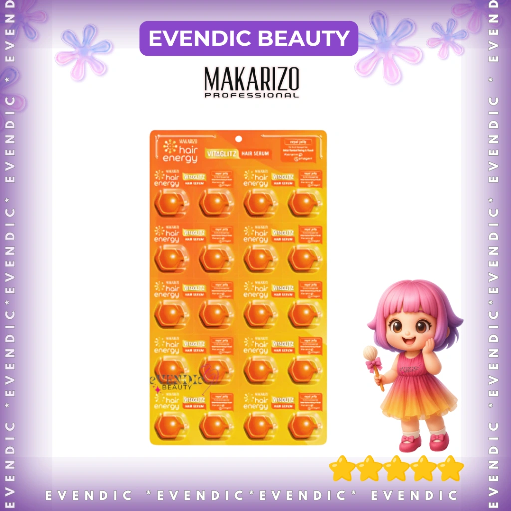 READY Makarizo Vitaglitz hair keratin serum capsul isi 20  | BPOM | ORIGINAL | Evendic Beauty